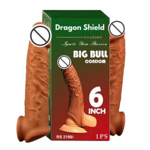 Big Bull Dragon Condom 6 Inch – Premium latex condom with dragon-scale texture for enhanced pleasure and reliable protection.